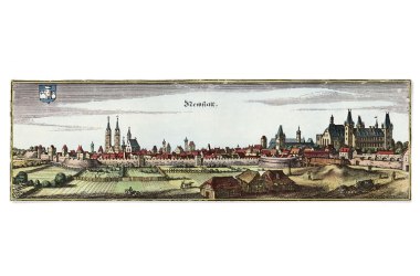 Ein kollorierter Kupferstich aus dem Jahr 1649, © Stadtarchiv Wiener Neustadt
